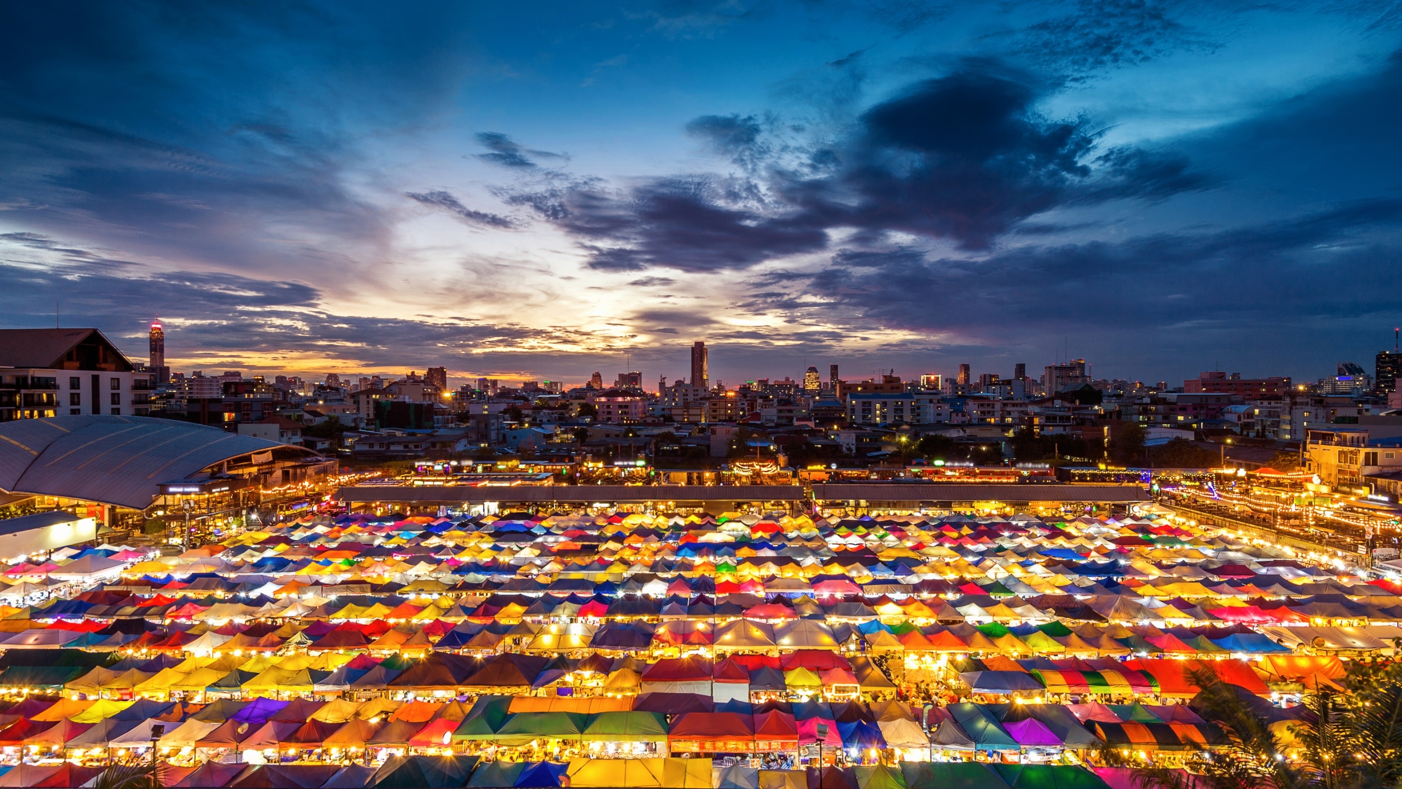 Chatuchak Weekend Market at sunset